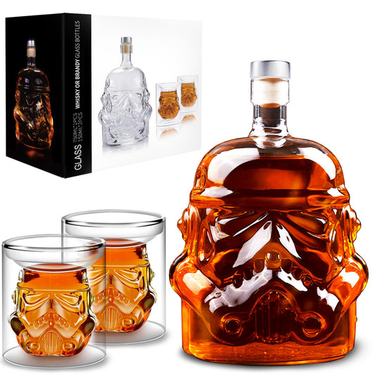 Whiskey Decanter with 2 Glasses, Whiskey Decanter Set, Father's Day Gifts, Husband Or Dad Birthday Gift, Whiskey Carafe for Wine, Liquor, Scotch, Bourbon, Brandy - 750ML