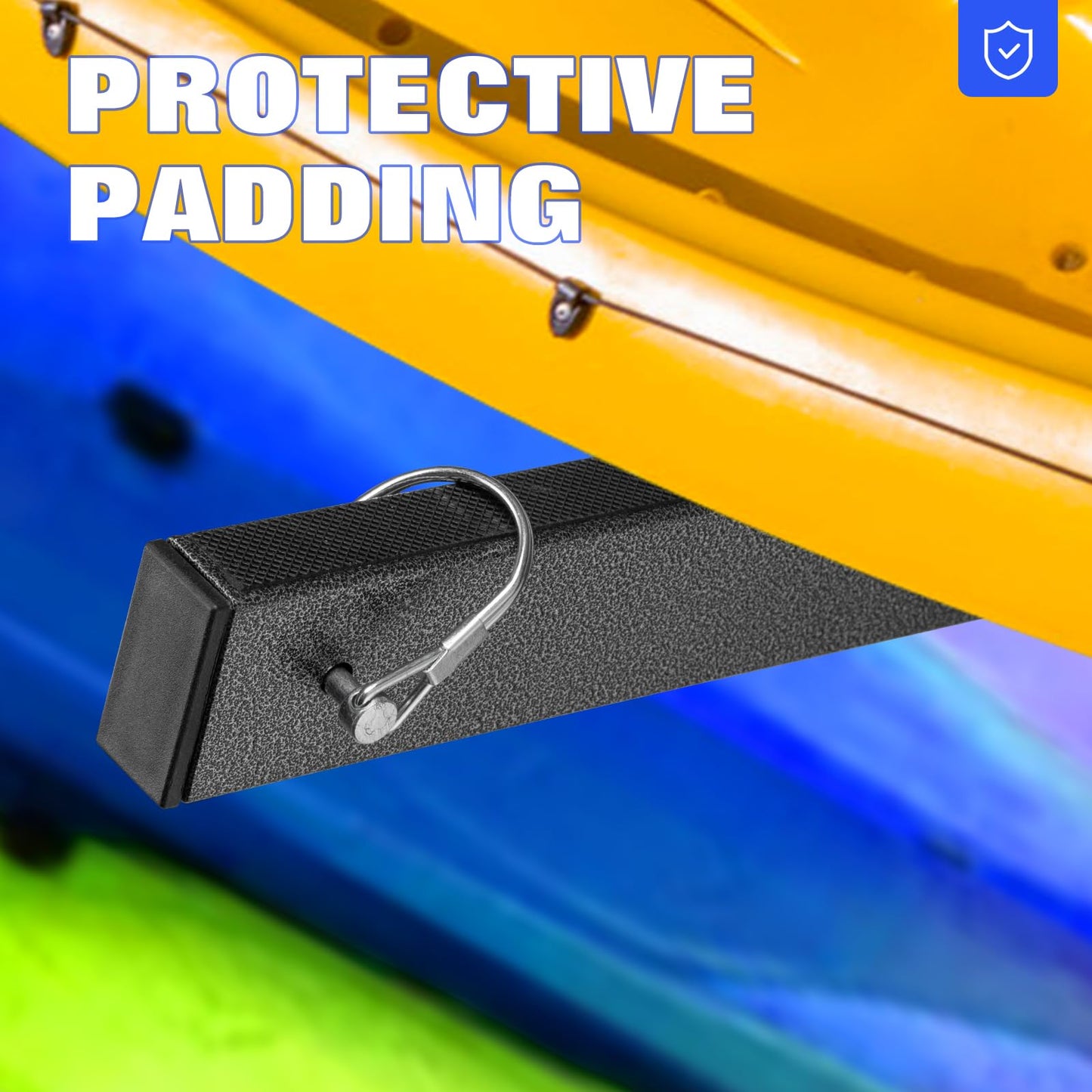 Morohope Freestanding Kayak Storage Rack Kayak Tackle Storage Heavy Duty Weatherproof Outdoor Storage Rack Storage Hooks for Kayaks, SUP, Canoe Paddleboard, 4 Levels