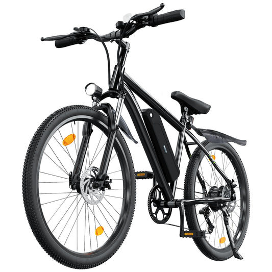 35-Speed Electric Bike for Adults 750W 26" Tire Commuting Electric Mountain Bike 20MPH Range 55+ Miles 374.4Wh Removable Battery Front Fork Suspension Lightweight Electric Bicycle,Black with Fenders