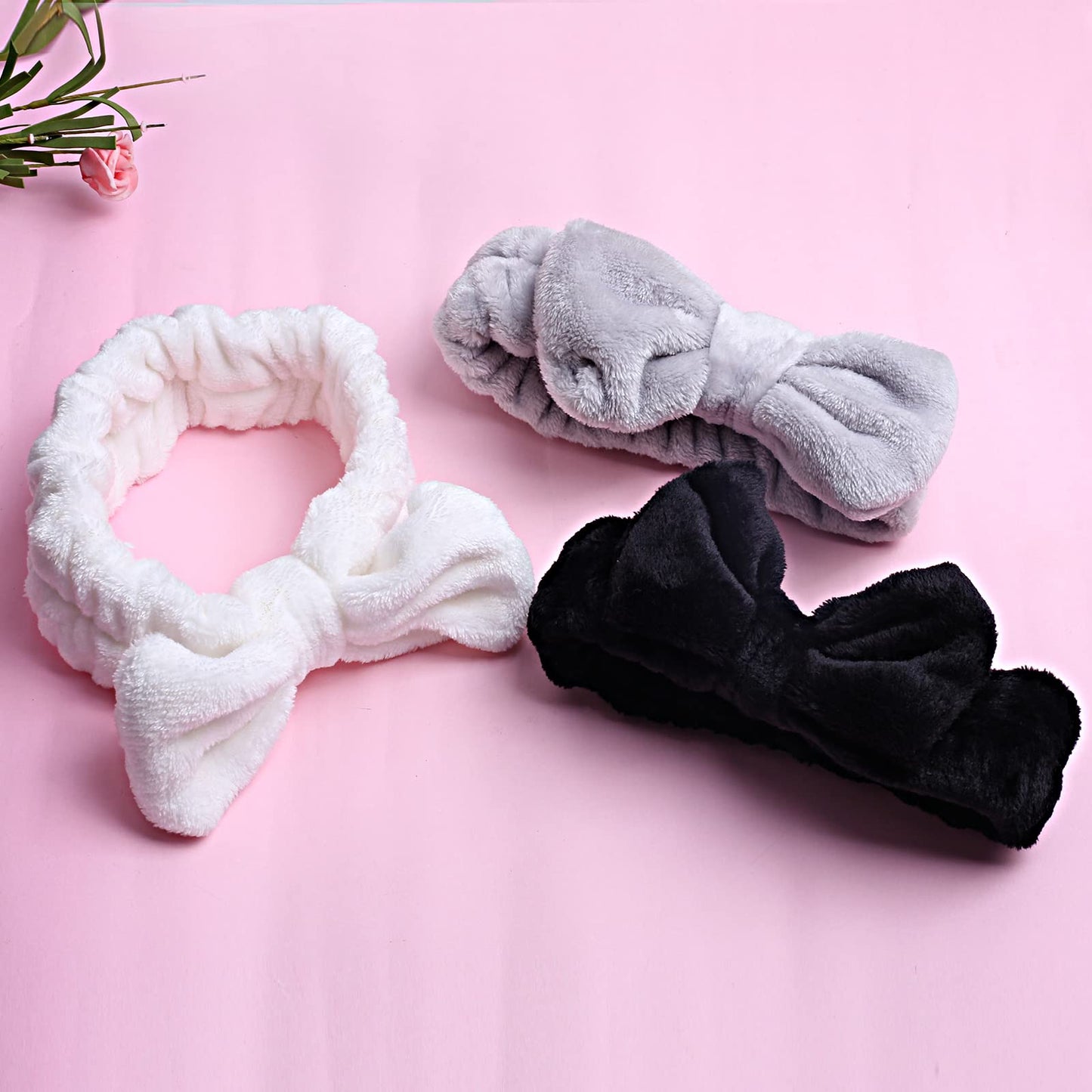 WSYUB Headband for Washing Face, Spa Bow Hair Band, Fluffy Makeup Headbands, Slumber Party Supplies, Facial Headbands
