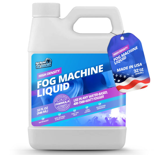 32oz Fog Machine Liquid Smoke - Pro-Grade Smoke Machine, High Density Fog Juice for 400-1500 Watt Foggers, Water-Based, Lasting & Ultra Thick Atmosphere, Ideal for Film, Theater and Events