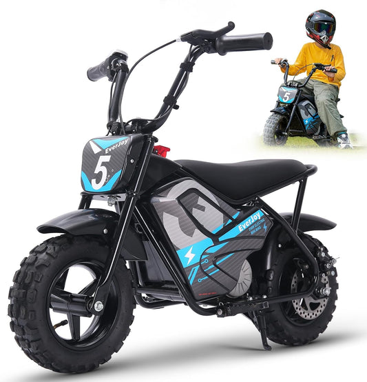 24V Electric Dirt Bike for Kids 250W High Torque Motor, 24V 9AH, 2 Speeds,10/12 MPH, UL 2849 Certificated Electric Kids Mini Bike for Ages 3+ (All-Terrain Tires)