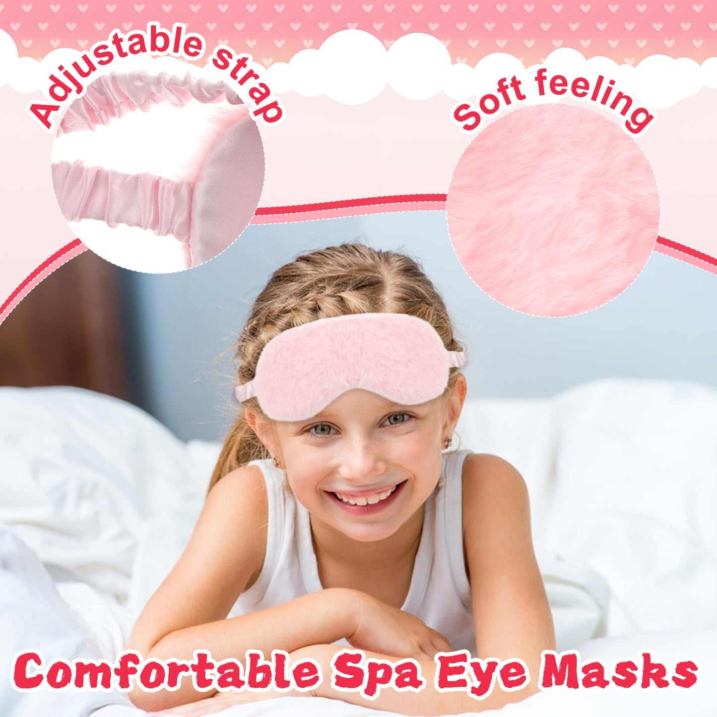 36 Set Spa Sleepover Party Supplies for Girls, 6 Pink Spa Headb 6 Pink Sleep Eye Mask 6 Velvet Hair Scrunchies 6 Organzer Bags 6 Mirrors 6 Combs for Slumber Party Spa Party Favors Gift Sleepover Party