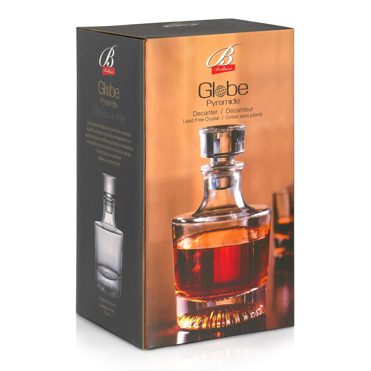 Whiskey Decanter Gift Set for Men - Scotch, Brandy, Cognac, Liquor Decanter 750ml (Pyramide Decanter)