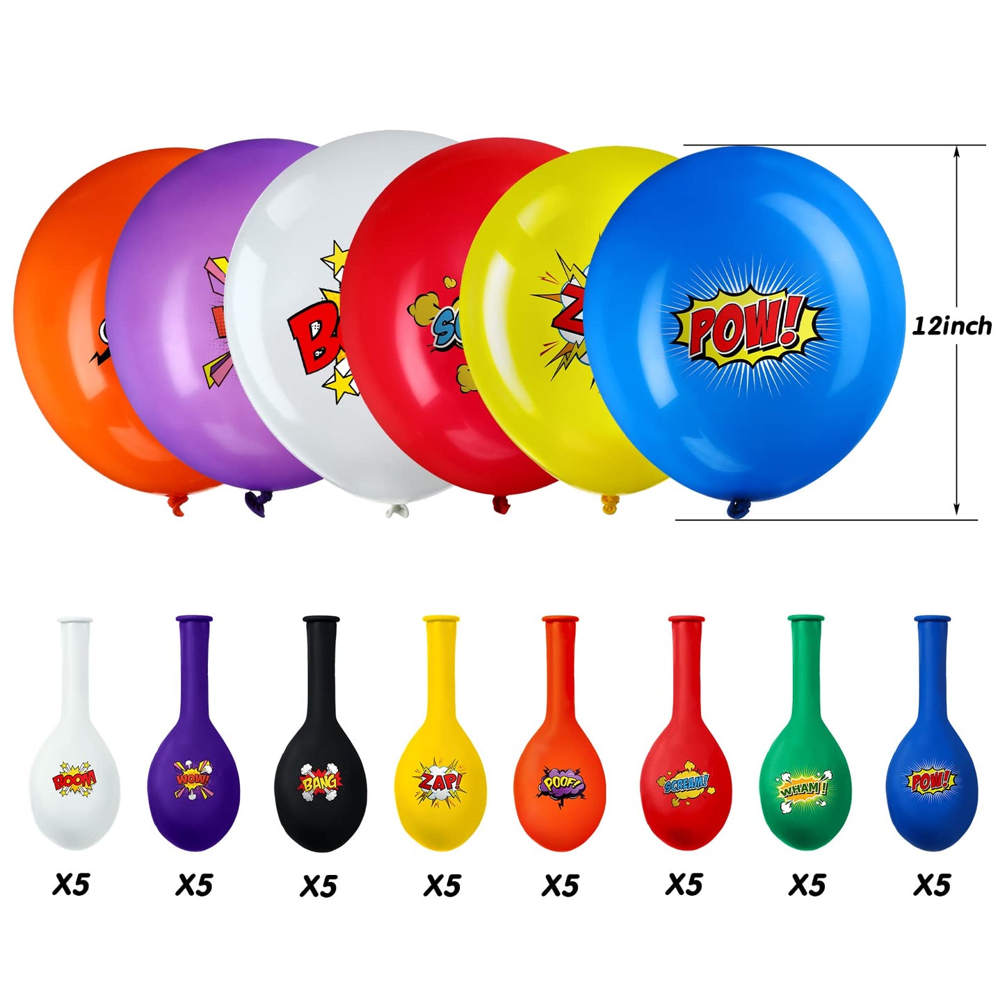 40 Pack Hero Balloons 12 Inches Hero Party Favors Latex Balloons Party Supplies Pets Decorations for Birthday