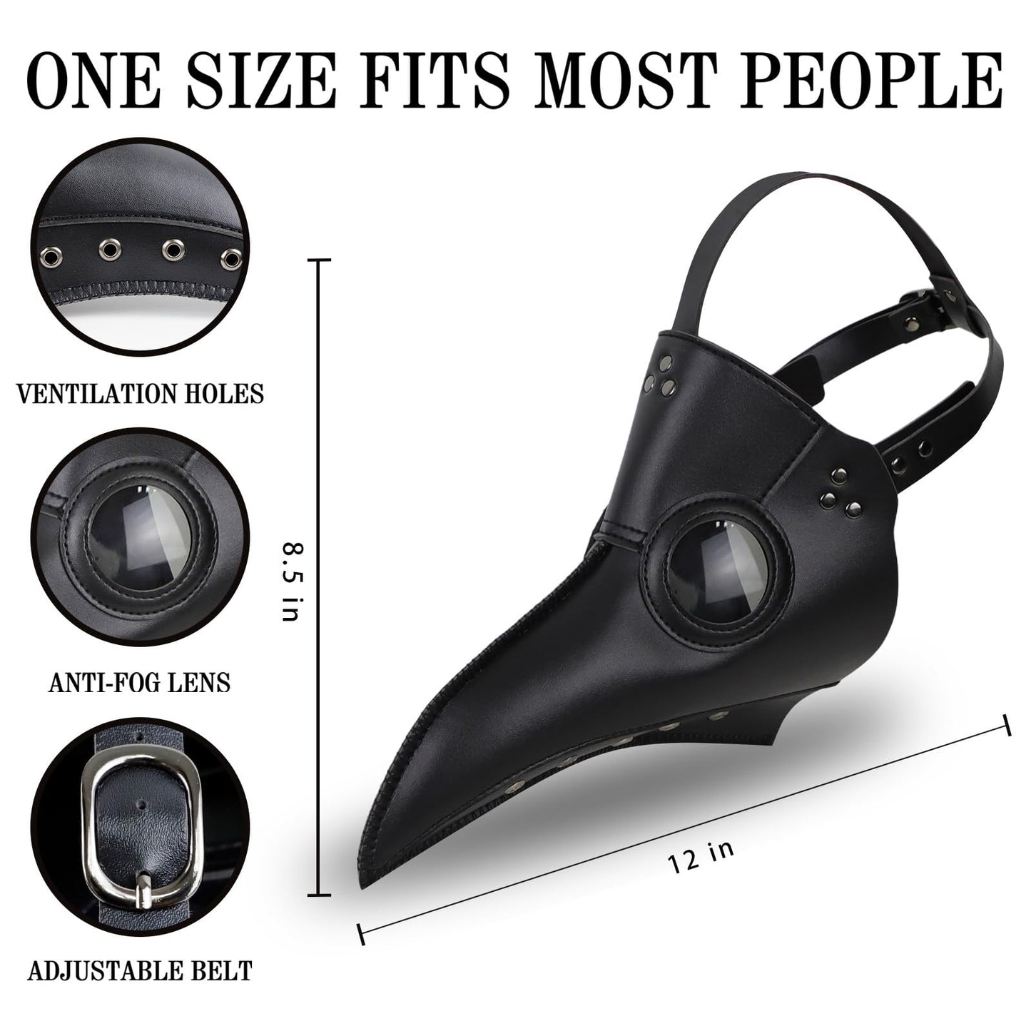 WETRBWEH Mens Halloween Costumes of Plague Doctor Mask Adult, Plague Doctor Costume Scary Halloween Masks for Adults