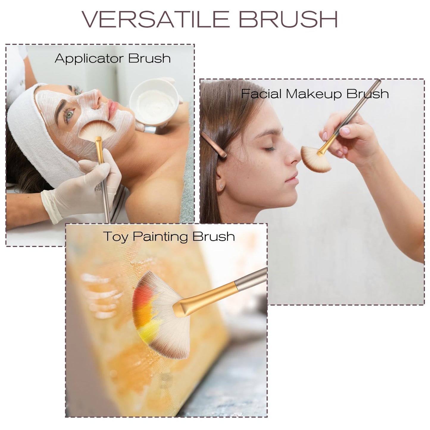 5PCS Fan Mask Brushes, Fan Brushes for Facials, Face Mask Brush for Women, Soft Fan Facial Mask Applicator Tools Brush for Glycolic Peel Masques Chemical Peel Brush