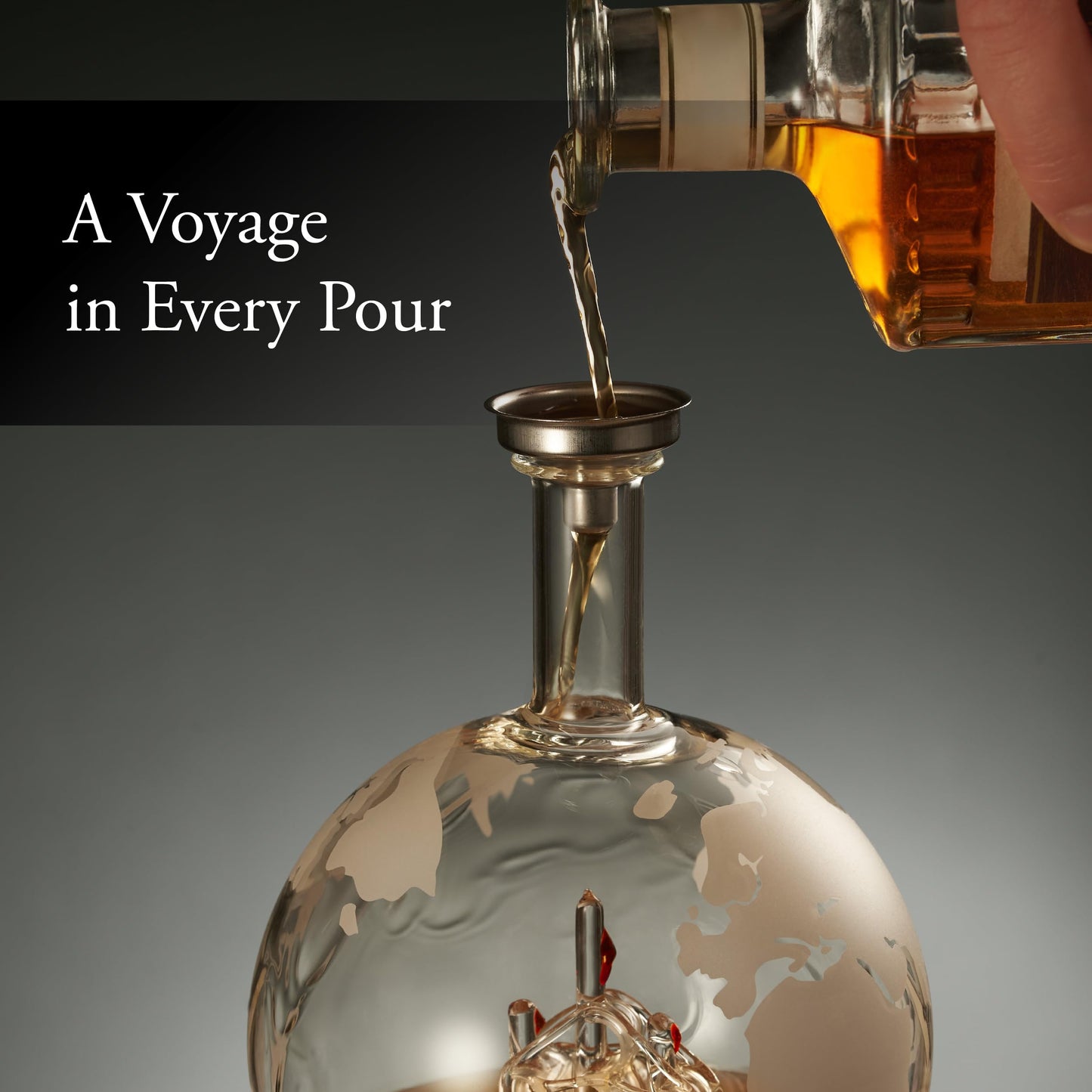 Whiskey Decanter Globe Set for Men with 4 Glasses, Bourbon, Rum, Scotch, Crystal Clear Decanter Sets - Whiskey Gifts for Men Dad Him (Globe Decanter)