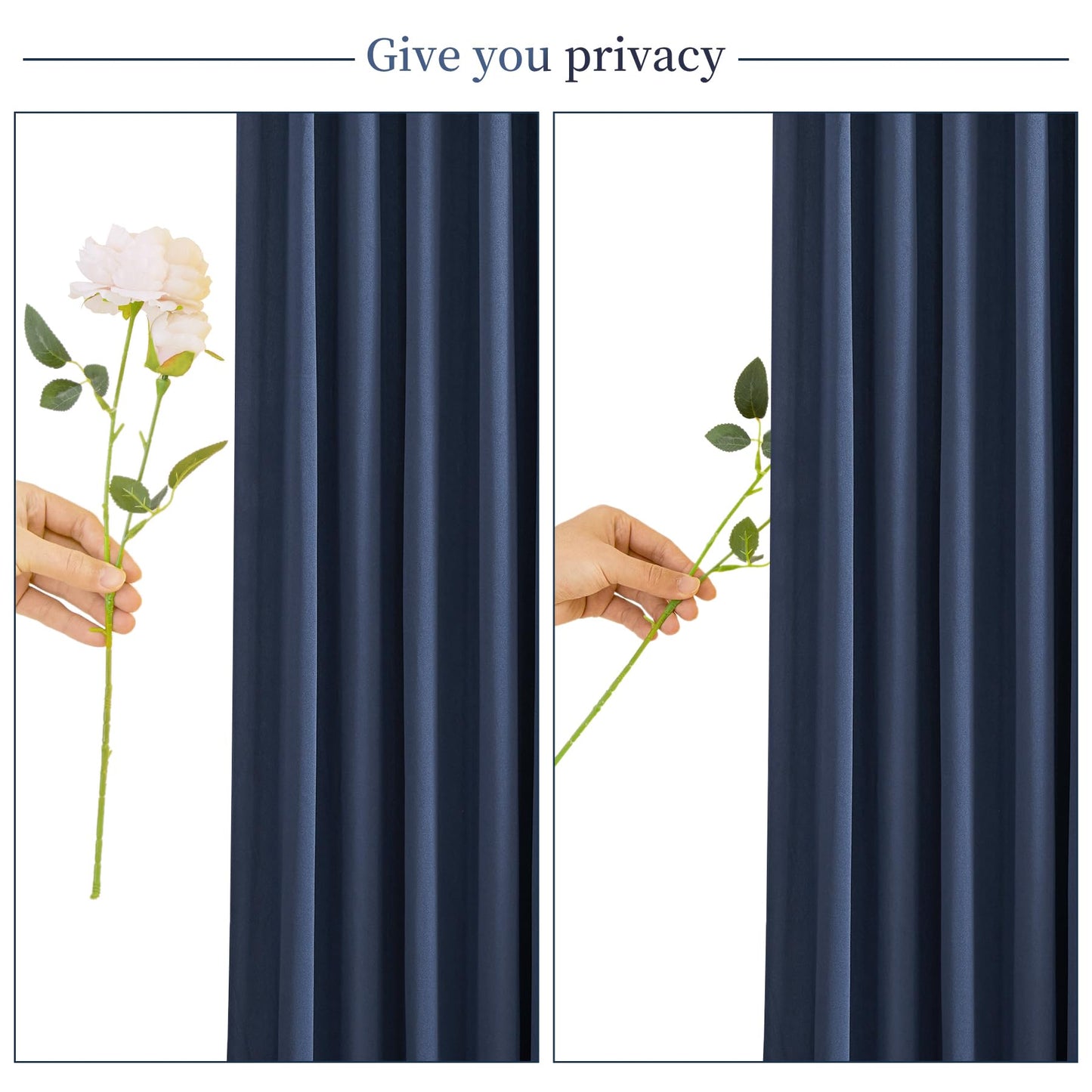 10x10 Navy Blue Backdrop Curtain for Parties Wrinkle Free Photo Curtains Backdrop Drapes Fabric Decoration for Wedding Birthday Party Baby Shower 5ft x 10ft,2 Panels