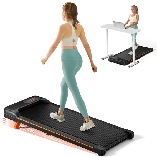 Abonow Walking Pad, 2.5HP Walking Pad Treadmill,2 in 1 Portable Under Desk Treadmill 265lb Weight Capacity,Walking Machine with Incline for Home Small,Remote Control,LED Display