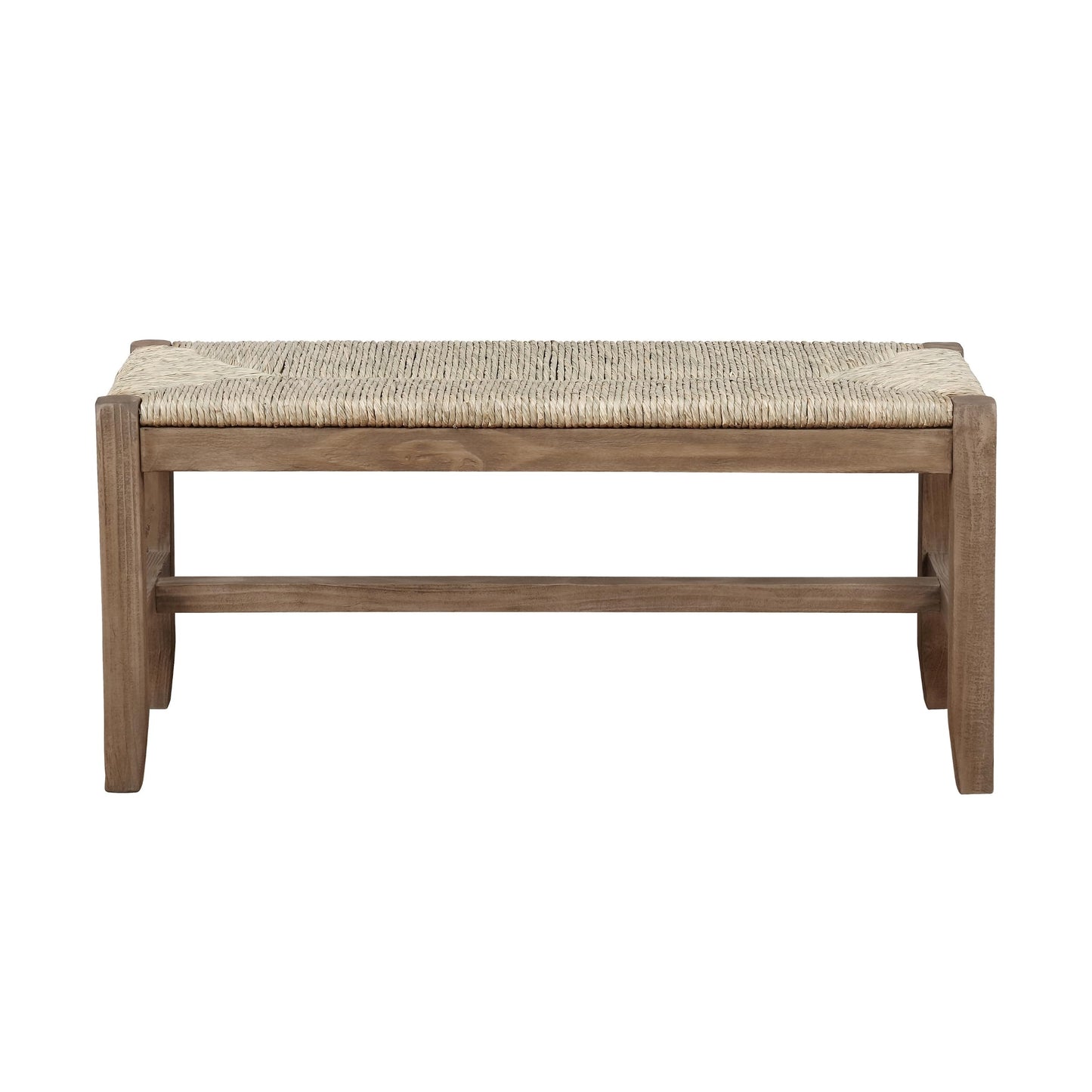 Alaterre Furniture Newport 40" Wood Bench with Rush Seat