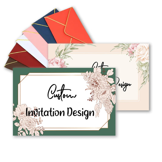 30PCS Custom Invitation Cards with Envelopes, Personalized Colorful Border Pattern Invitation Cards, All Occasion Party Supplies, Wedding, Birthday, Baby Shower, Graduation (15.2×10.2cm/6×4inch)