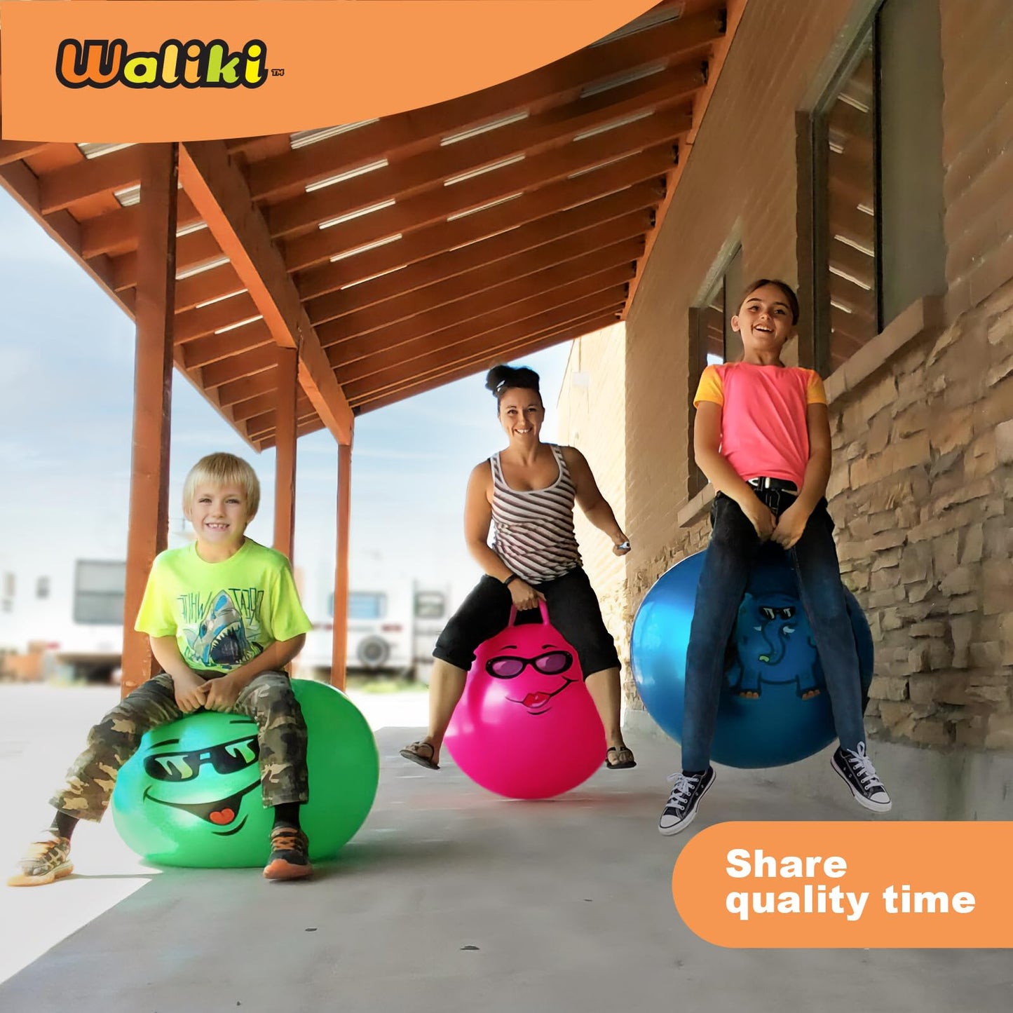 WALIKI Hopper Ball for Kids 3-6 | Hippity Hop | Jumping Hopping Ball | Relay Races | Pink 18”