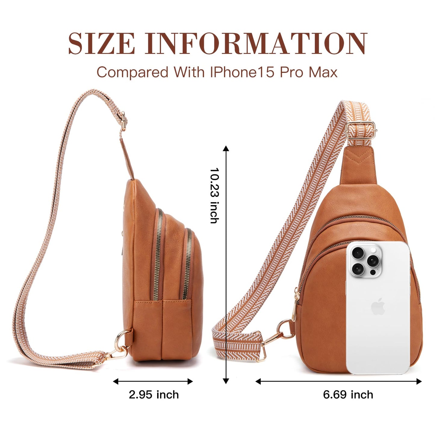 Viverte Personalized Mothers Day Gifts Initial Sling Bag PU Crossbody Bags for Women Mother's Day Birthday Gifts for Women Mom Sister Wife (Brown-M)