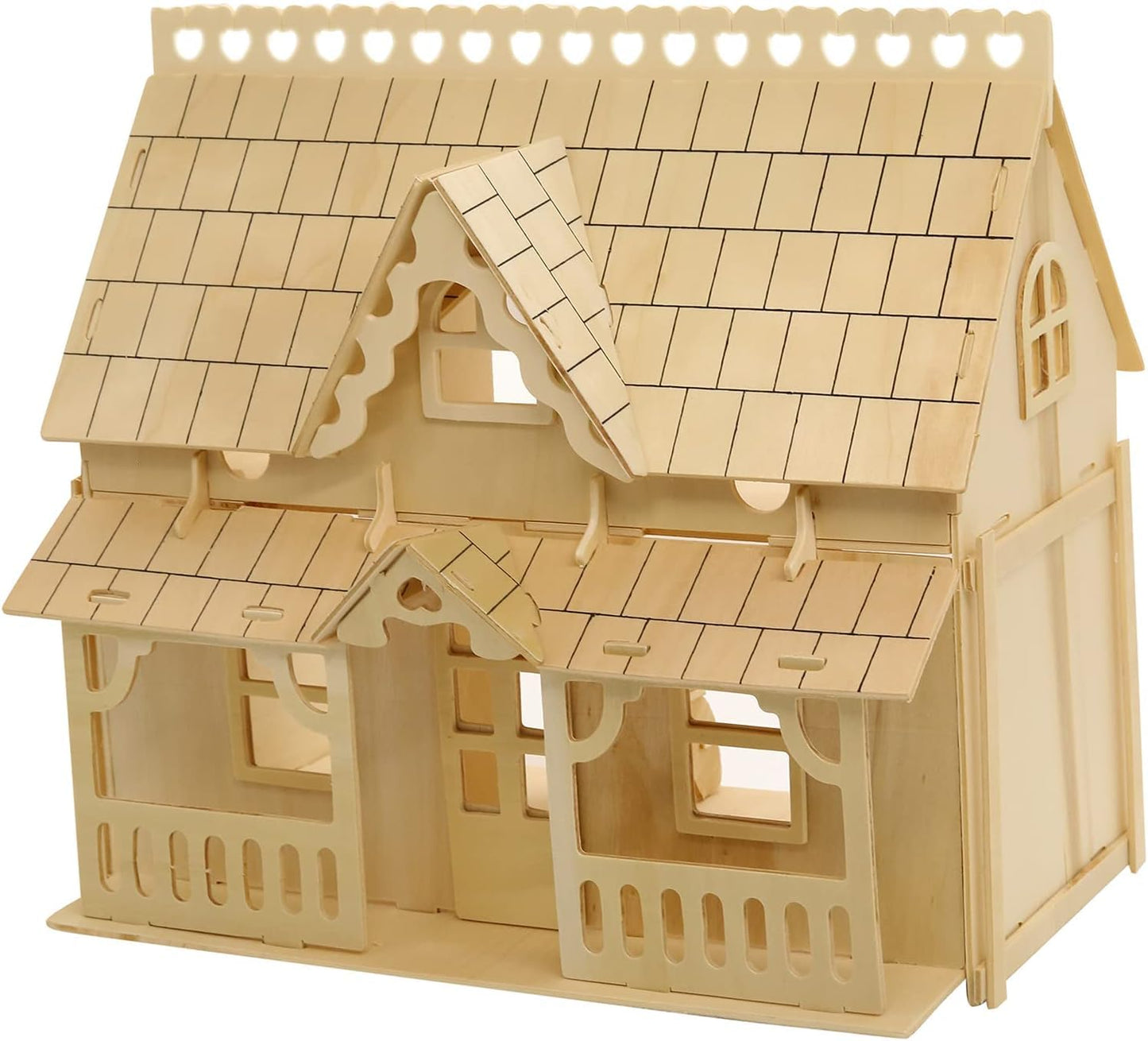 3D Puzzle House, Fantasy Villa Model Kit DIY Miniature Dolls House Kits Birthday Gift for Adults Teens (Duplex)