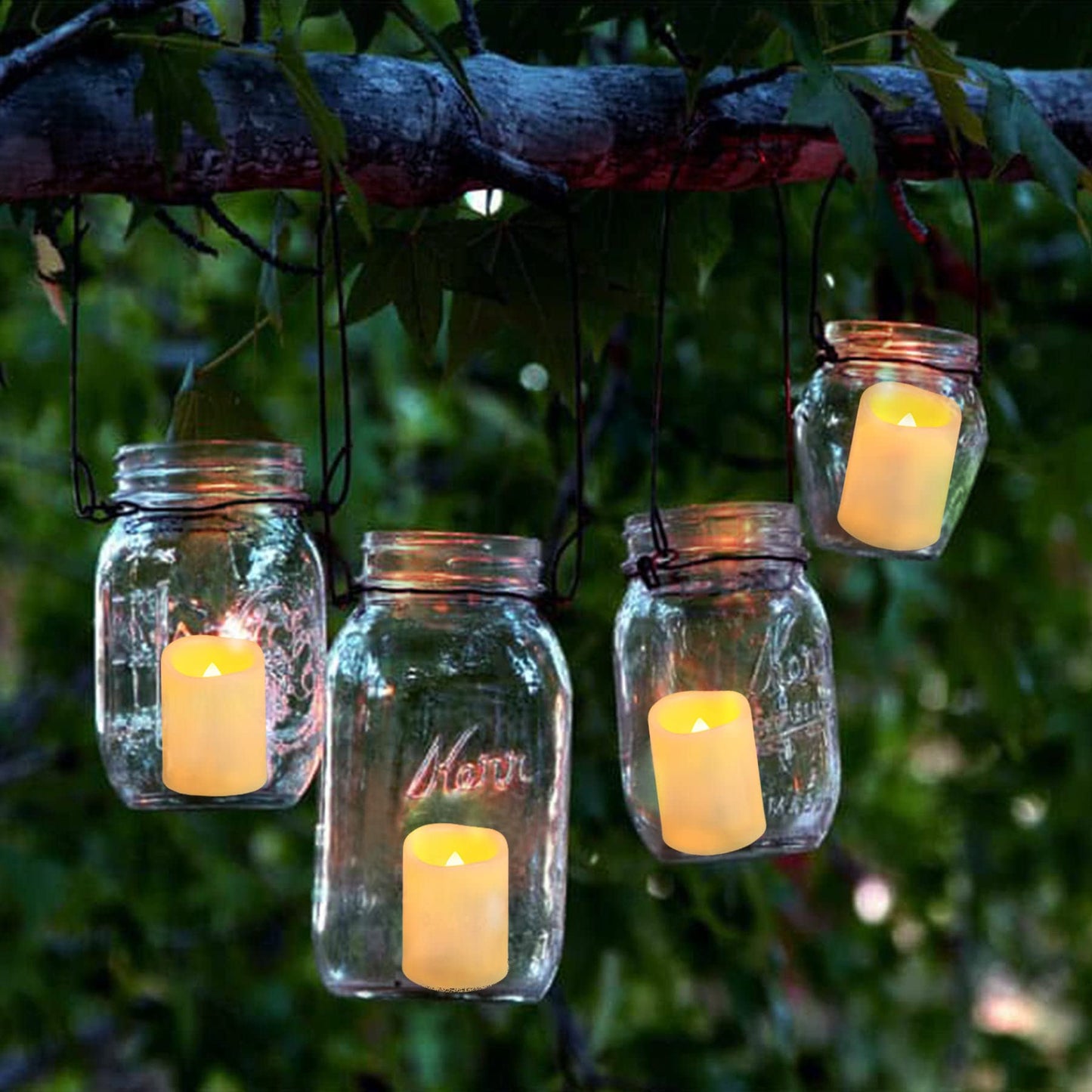 Yakpo 48 Pack 1.5" x 2" Votive Candles Battery Operated, Flameless Flickering LED Votive Tea Light Candles, Electric Powered Outdoor Flicker Candles Bulk for Holiday Wedding Halloween Home Decorations