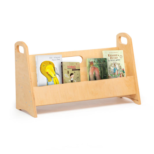 WOOD&ROOM Kids Bookshelf - Montessori Book Display Shelf - Small Bookshelf for Kids Room, Nursery, or Classroom - Wooden Front Facing for Toddlers - Book Rack and Storage Organizer Stand