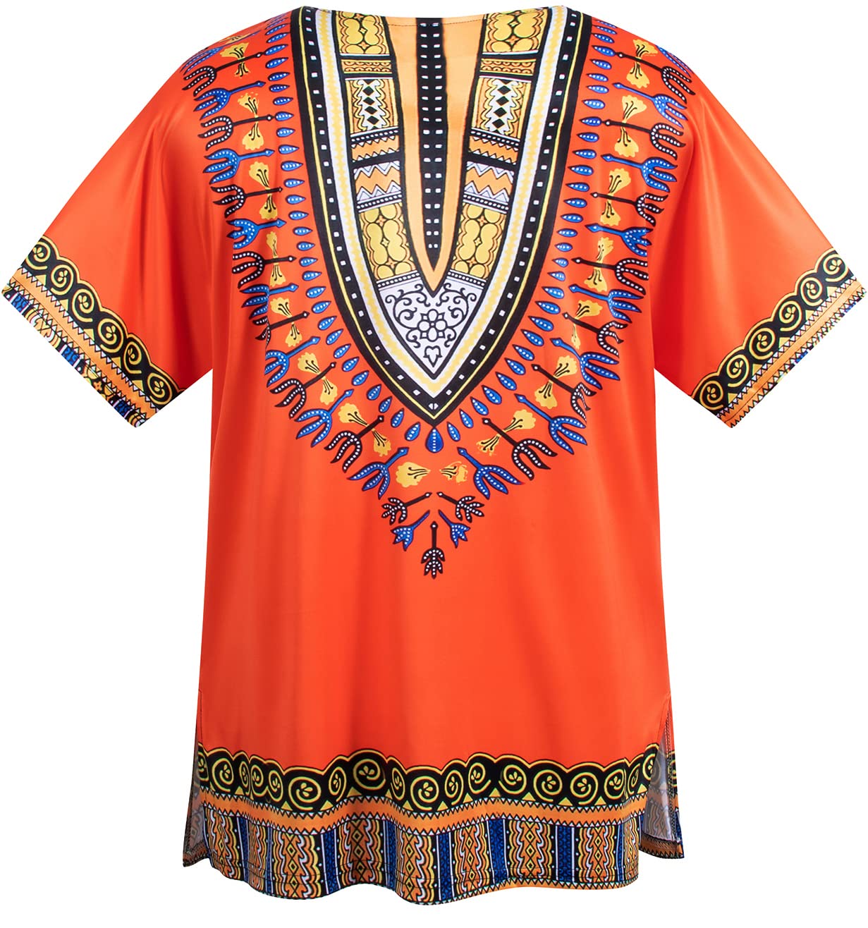4 PCS Hippie Costume for Mens 60s 70s T-Shirt Afro Wig Accessories Set for Party Cosplay XL Orange
