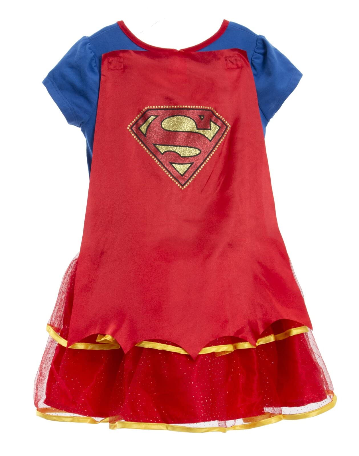 WARNER BROS Justice League Supergirl Toddler Girls Costume Dress Leggings Cape and Headband 4 Piece Set 3T