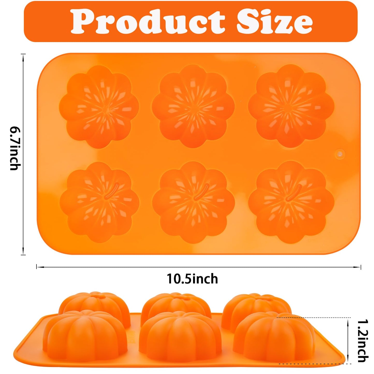 3 Pack Halloween Chocolate Mold, 3D Autumn Harvest Theme Pumpkin Silicone Mould Thanksgiving Cake Pan Fall Soap Molds for Muffin Pudding Mousse Candy Cupcake Jelly Baking Home Decor