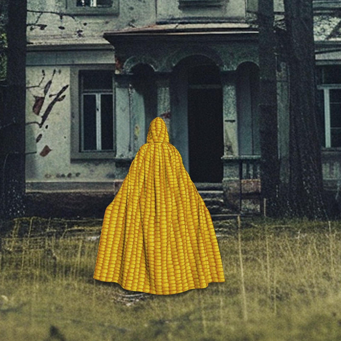 WFUUGNJ Corncobs With Corns Hooded Cloak Halloween Cosplay Costumes Corn Costume Party Ghosts Cape Corn Costume Adult Corn Cape