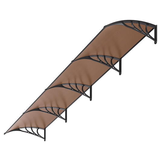 VIVOHOME Polycarbonate Window Door Awning Canopy Brown with Black Bracket 40 Inch x 160 Inch