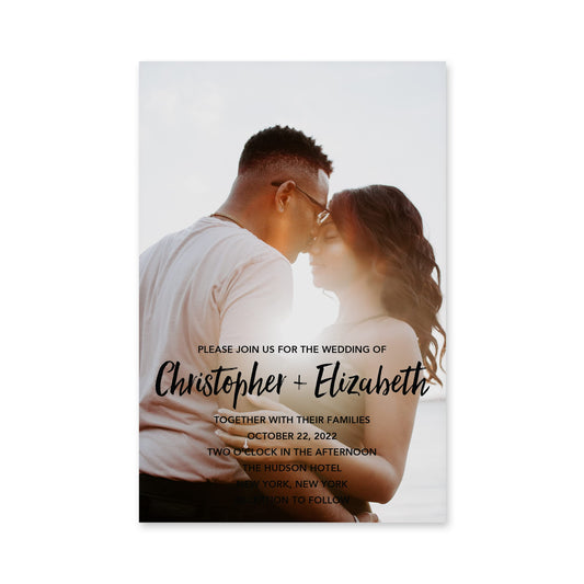 WEDDINGSTAR Custom Printed Photo Wedding Invitations - Handwritten Elegance - Vertical (Pack of 1)