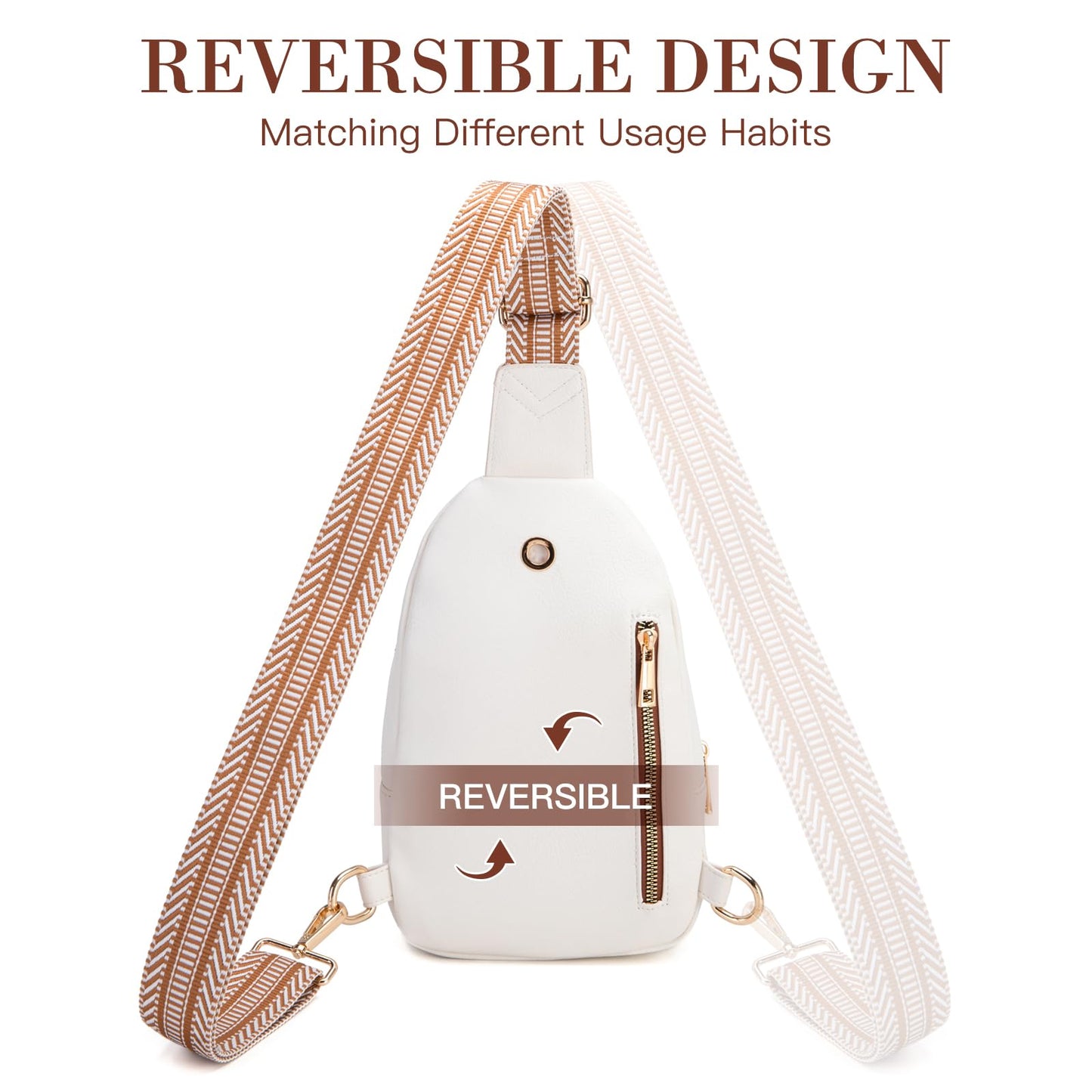 Viverte Crossbody Bags for Women Initial Sling Bag Cross Body Fanny Packs Personalized Gifts for Mom Women Wife (Beige with Brown-E)