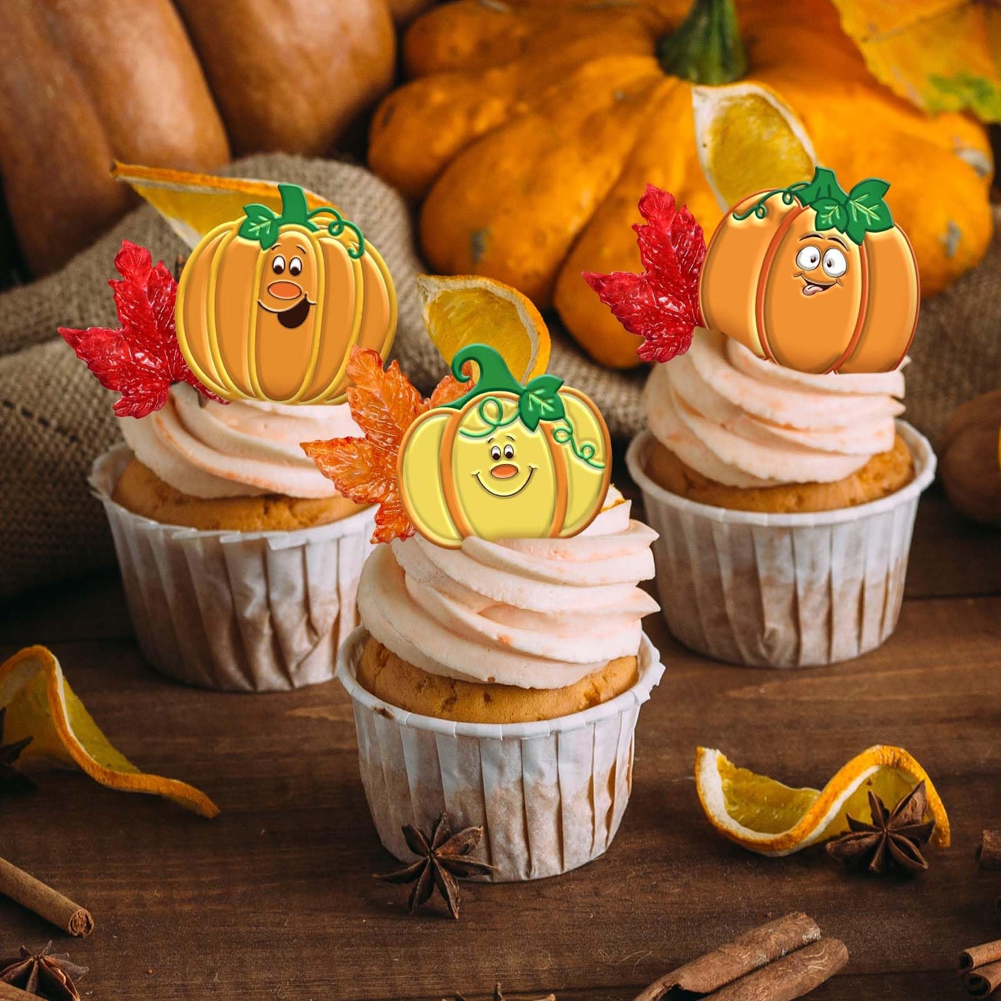 Whaline 3 Packs Fall Thanksgiving Fondant Molds Pumpkin Maple Leaves Silicone Molds Autumn Chocolate Candy Mould for Kitchen Party Baking Sugar Craft Gum Resin Clay Decor Supplies