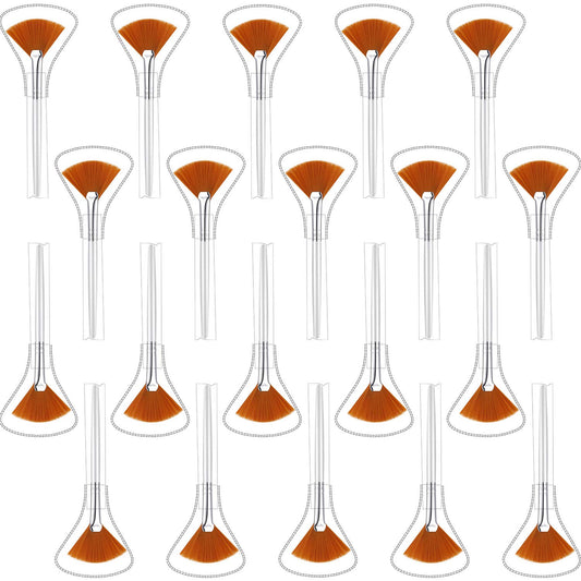 20 Pieces Facial Fan Mask Brushes Acid Applicator Soft Makeup Brushes Cosmetic Tools for Glycolic Peel Masques