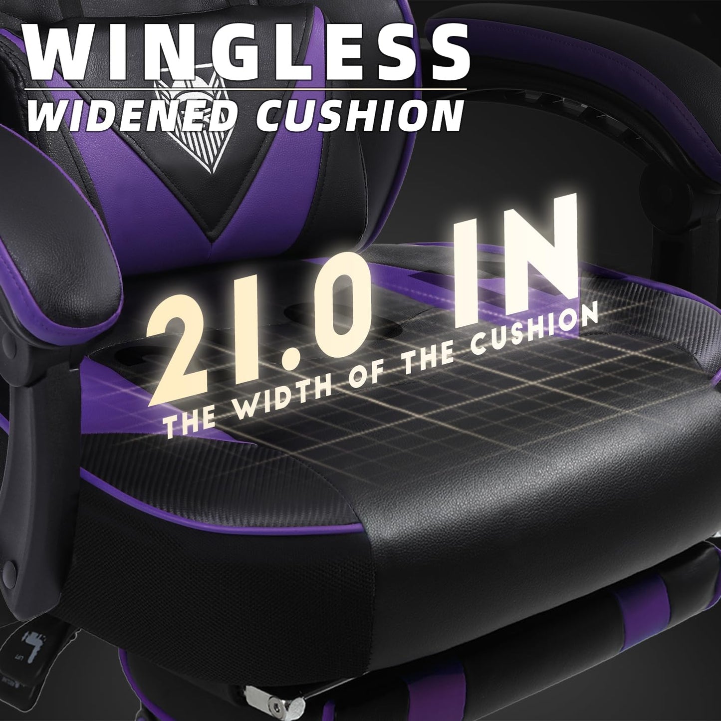 Vonesse Gaming Chair,Computer Chair with Footrest and Massage,Reclining Gaming Chairs for Adults,Big and Tall High Back Gamer Chair (Purple/Black)
