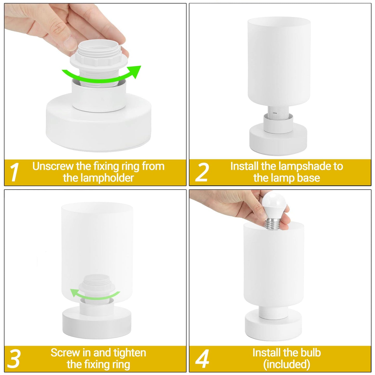 Wireless Rechargeable Bedside Table Lamps，5200mah Battery Operated, Stepless Dimming, Touch Lamps for Nightstand, 3000k Led Bulb, Simple Design