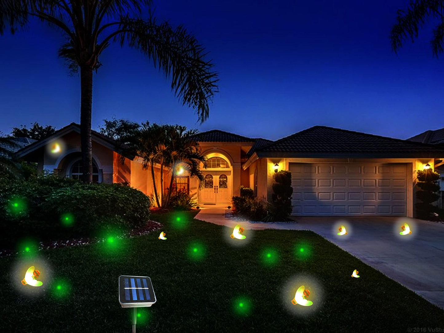 Wskvlcg Outdoor Solar Powered Firefly Lights Bugs with 9 Bee, Flickering Fireflies String Lights with 9 Amusing Fireflies Bulbs for Garden Patio Lawn, Brings Back Memories of Your Childhood