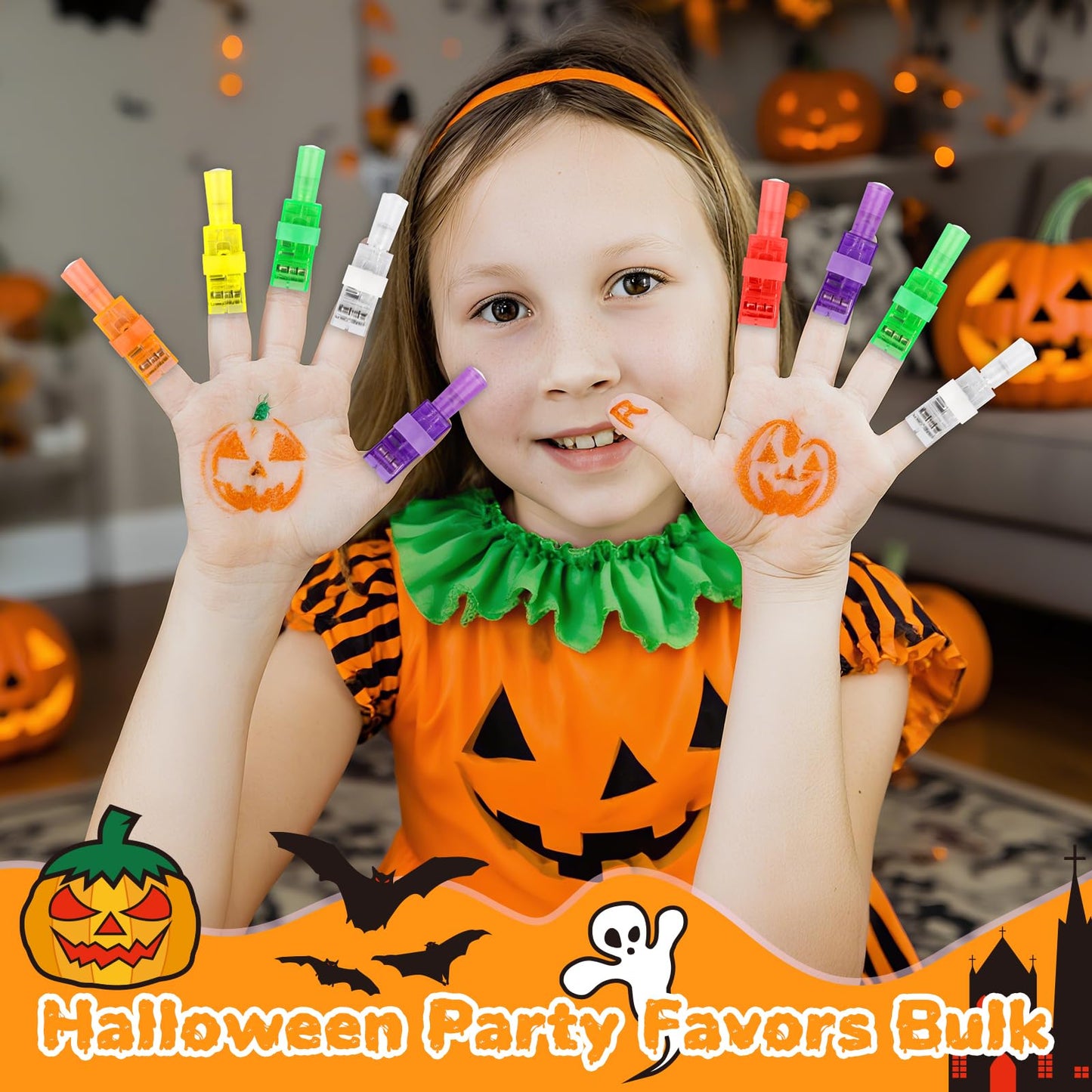 36 PCS Halloween Party Favors for Kids,LED Finger Light Up Grow in the Dark Toys,Halloween Goodie Bag Stuffers Non Candy Classroom Prizes Trick or Treat Gifts for Boys Girls