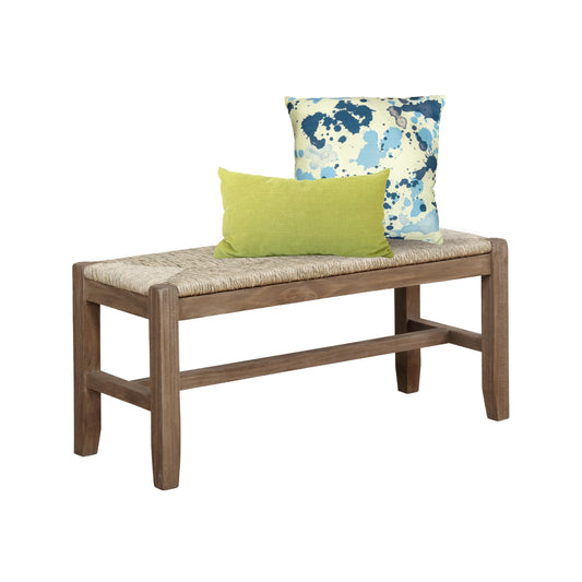 Alaterre Furniture Newport 40" Wood Bench with Rush Seat