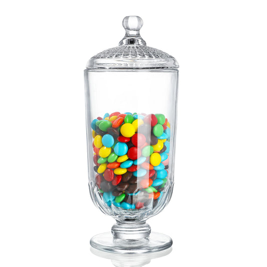 24oz Clear Glass Candy Jar with Lid Glass Cookie Jars Storage Decorative Jars for DIY Projects,Candy Buffet,Shower Favors