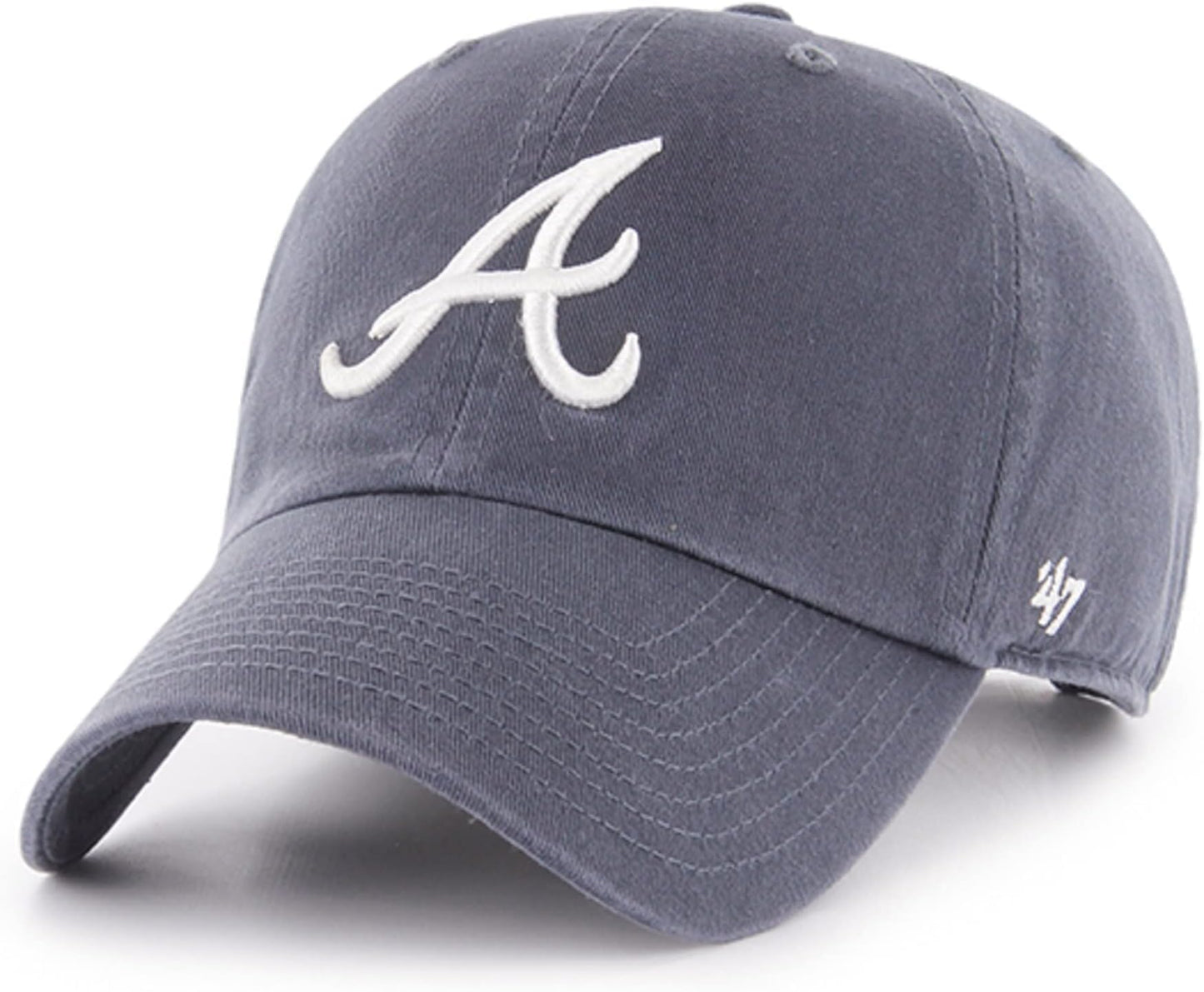 47 MLB Vintage Navy Clean Up Adjustable Hat, Adult (Atlanta Braves Vintage Navy)