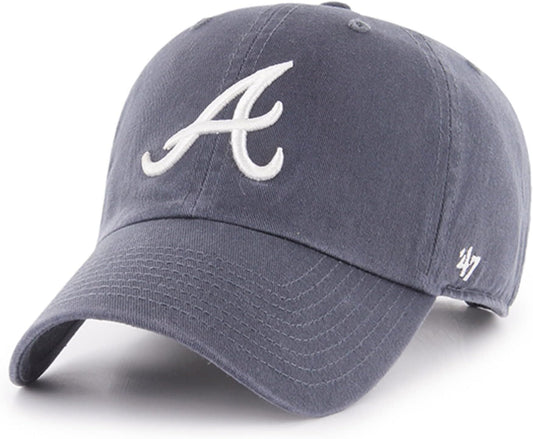 47 MLB Vintage Navy Clean Up Adjustable Hat, Adult (Atlanta Braves Vintage Navy)