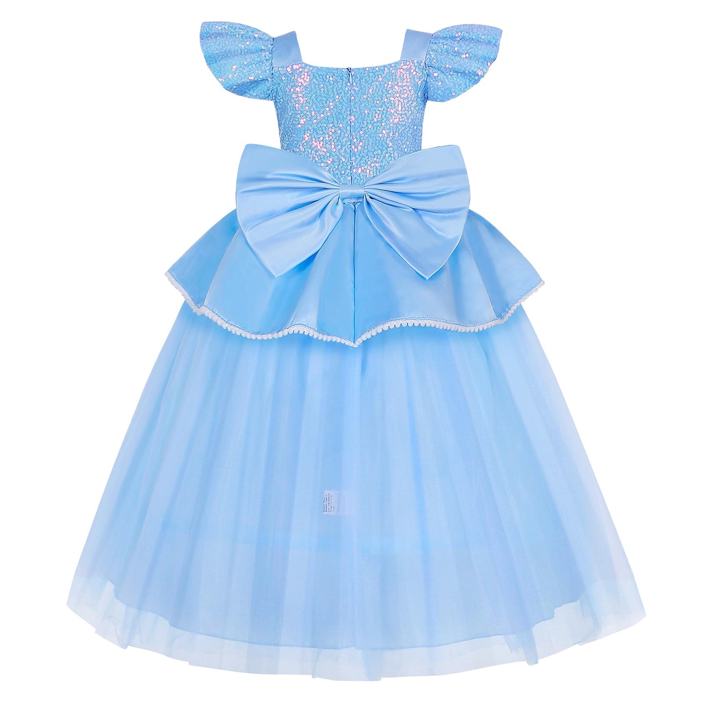 WYB Girls Princess Costume Dresses Blue Princess Dress Up Clothes with Accessories for Halloween Cosplay Carnival Party (5-6 years)