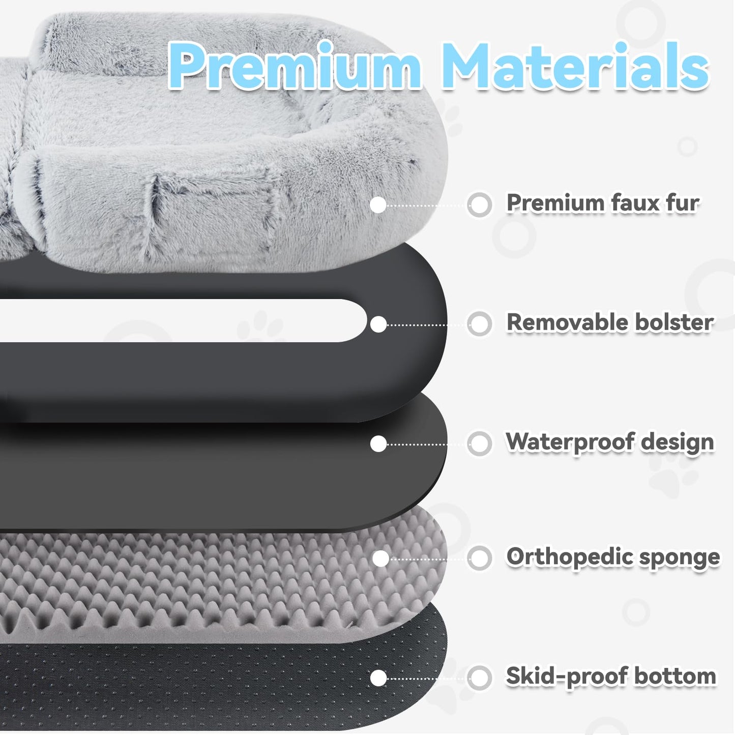 WROS Human Dog Bed, 72"x43"x10" Dog Beds for Large Dogs, Foldable Plush Washable Bed for People Doze Off, Orthopedic Pet Beds for Humans Size Fits You and Pets - Grey