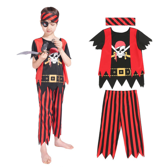 Wizland Children's Pirate Costume - Role Play Costume for Kids 5-6 Years