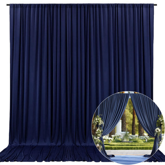 10 x 7 Feet Navy Blue Backdrop Curtain for Partie, Background Curtains for Photoshoot, Birthday, Wedding, Halloween, Thanksgiving, Christmas Day, New Year Party Decorations 5Ft x 7Ft, 2 Panels