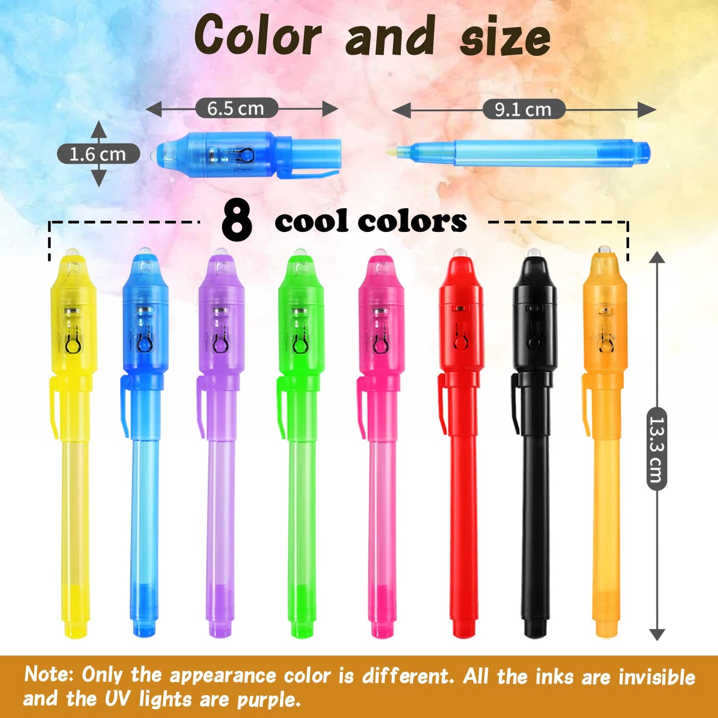 WEST STORY 32Pcs Invisible Ink Pen, Spy Pen with UV Light for Kids Magic Party Favors, Magic Pens for Kid Writing Secret Message, Goodies Bags Toy, Kids Party Favors, Class Gift