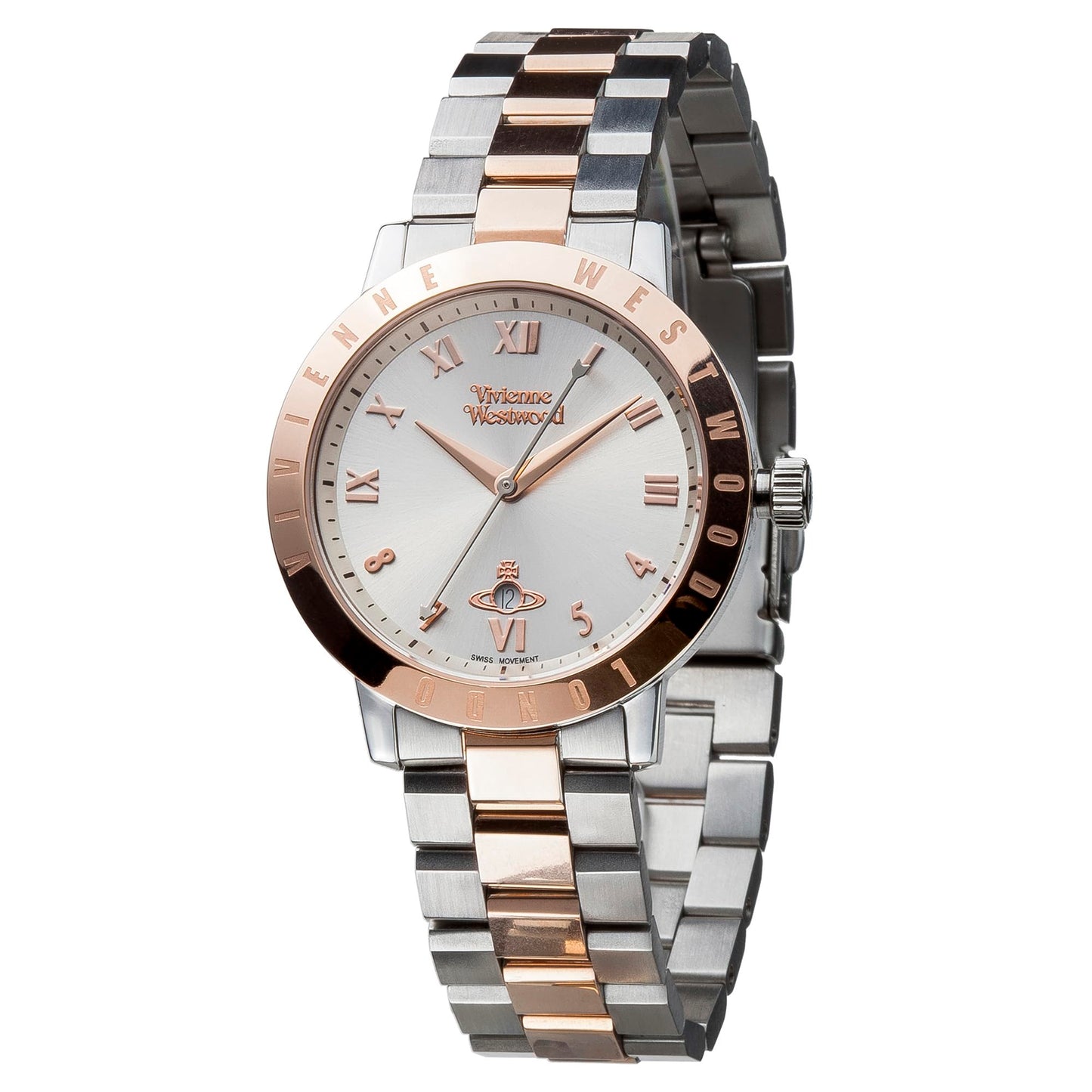 Vivienne Westwood Bloomsbury Women's Quartz Watch with Silver Dial Analogue Display and Two Tone Stainless Steel Bracelet VV152RSSL