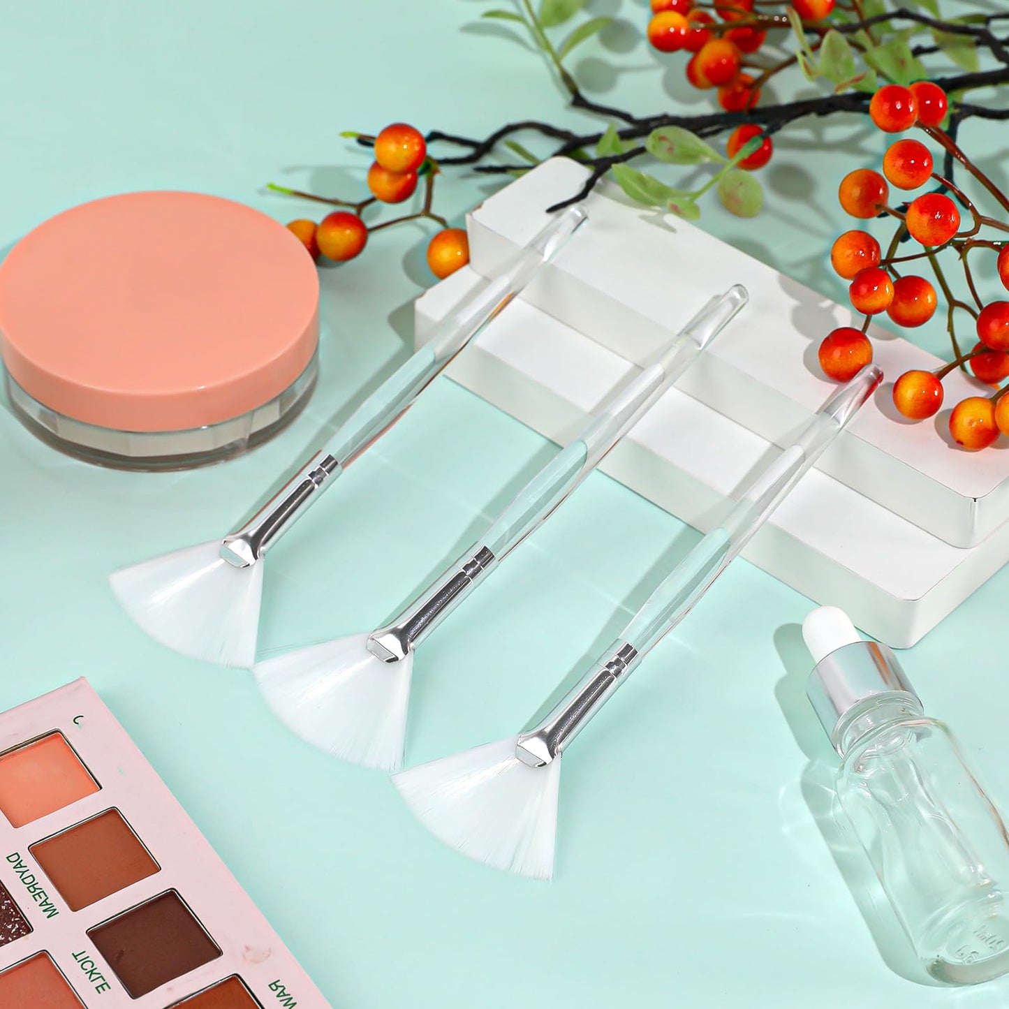 4PCS Fan Mask Brushes Masks Applicator Tool Soft Makeup Acid Masks Applicator Brush Esthetician Cosmetic Brush Fan Brush for Esthetician, Face Brushes for Mask
