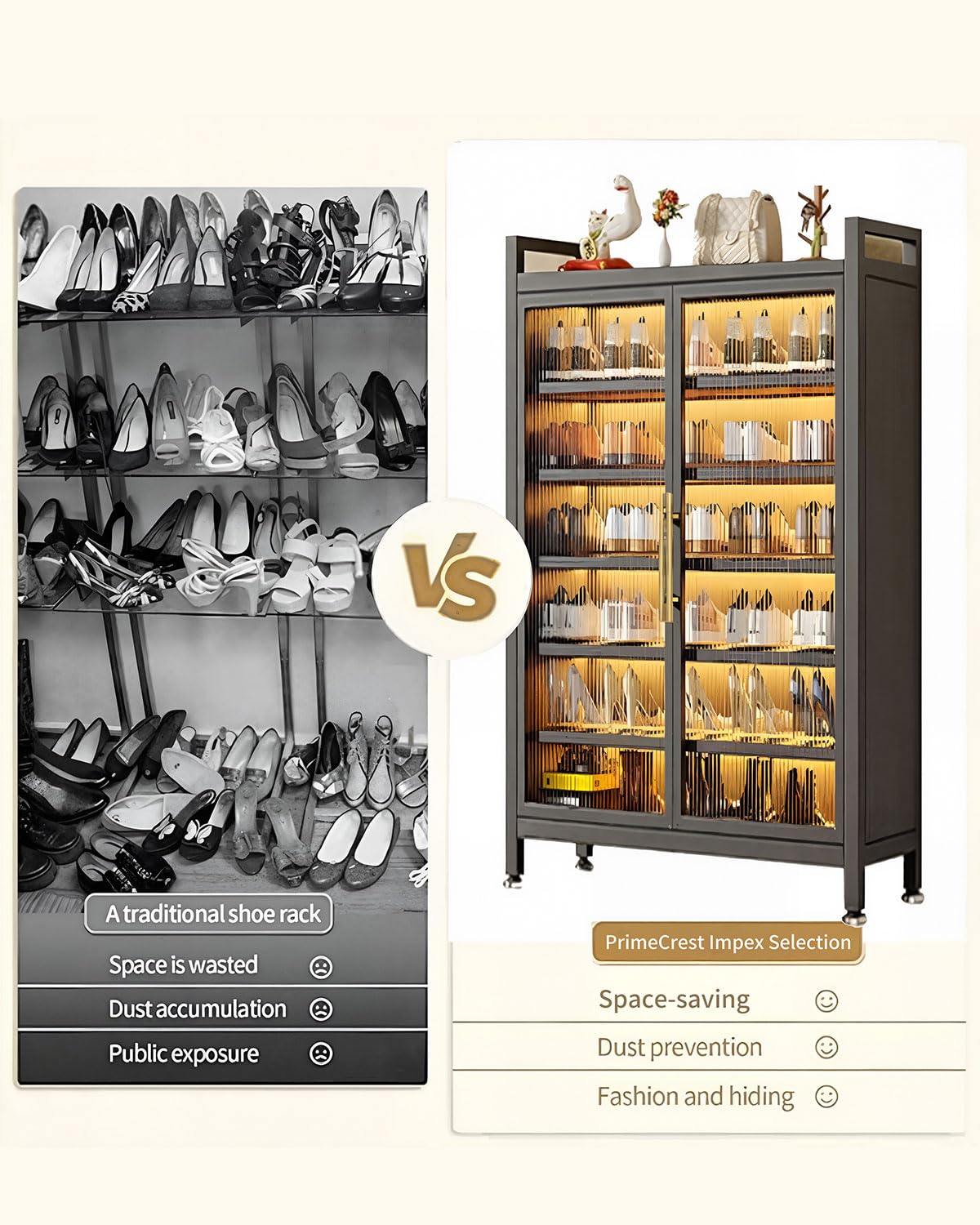 7-Tier Shoe Rack Storage Organizer, Grey – Space-Saving Shoe Cabinet, Holds 30–35 Pairs, Sturdy Metal Frame, Easy Assembly – Closet, Entryway, Bedroom Shoe Storage Solution