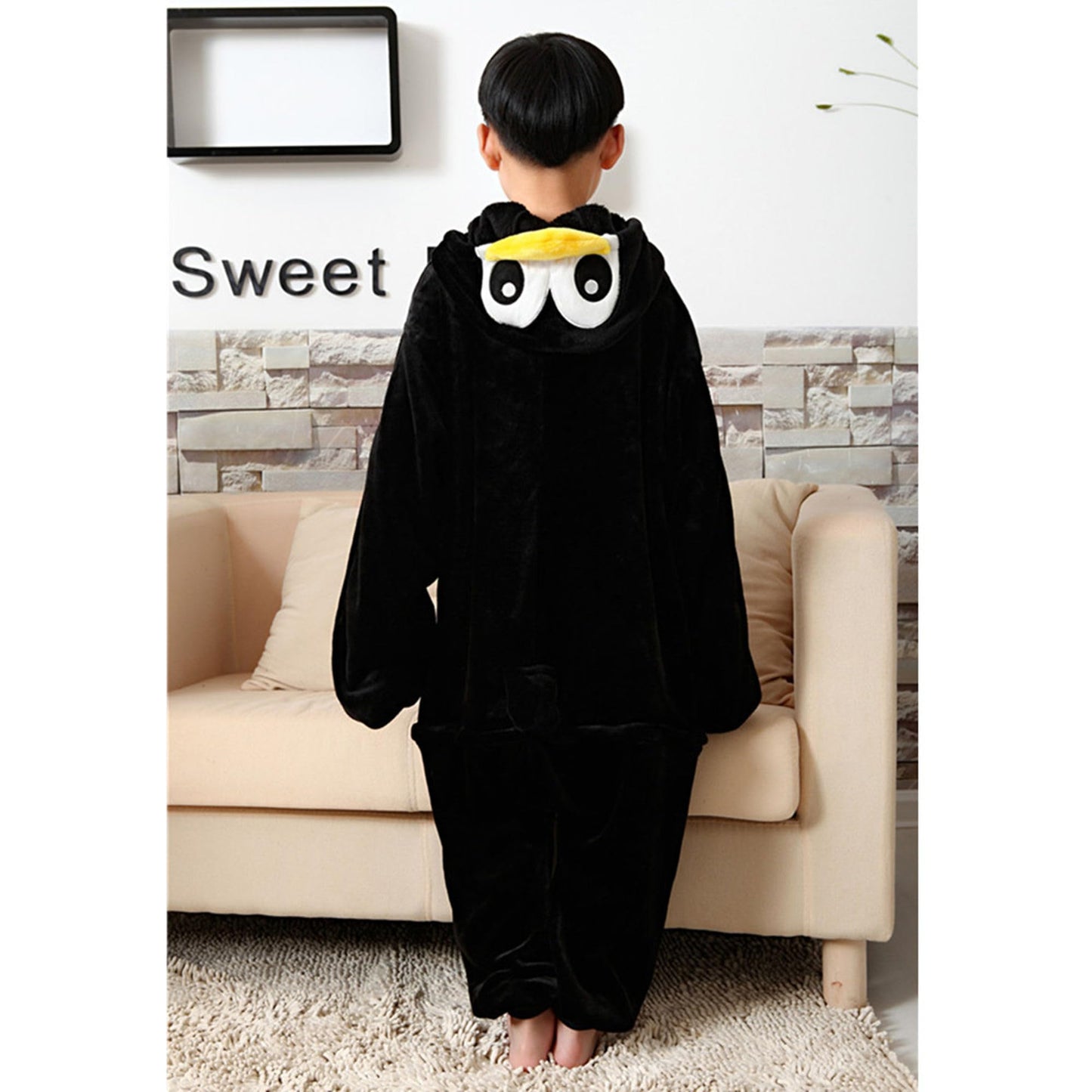WAFUNNE Kids Penguin Costume Cosplay Halloween Animal Onesie for Boys Girls Child Penguin 120