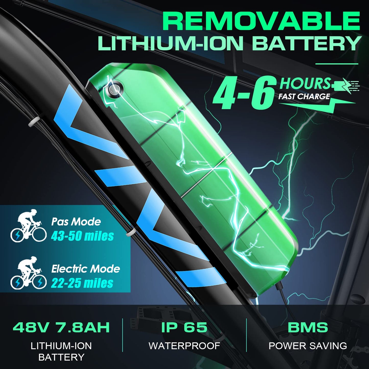 Vivi Electric Bike for Adults, Peak 780W Ebike 26" Electric Mountain Bike, 22MPH Adult Electric Bicycles Commuter Ebike with 48V Battery, Up to 50 Miles, 21 Speed, SGS Certified to UL2849