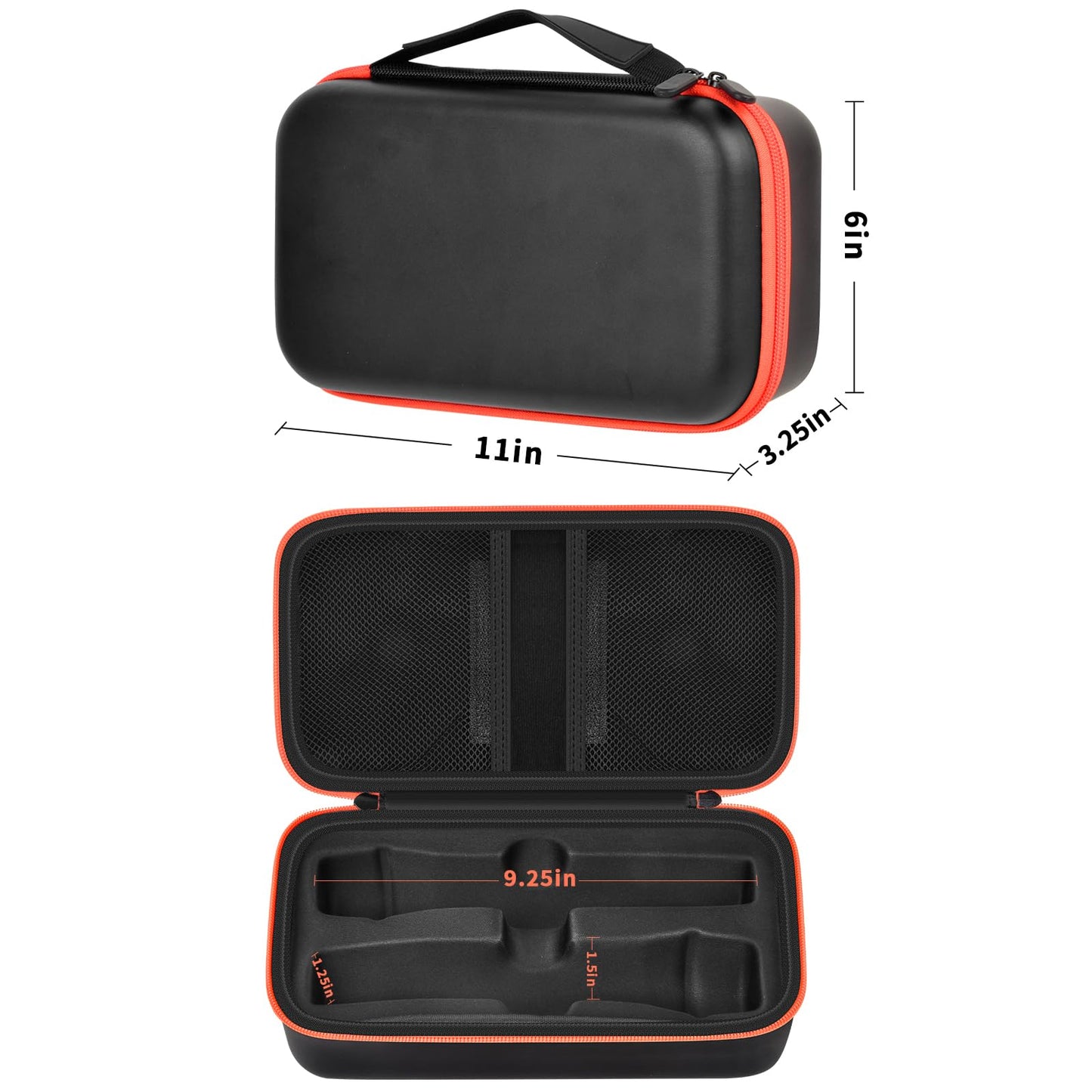 Wireless Microphone Case Compatible with JBL Wireless Two Microphone System, Handheld Dual Mic Travel Bag for Singing or Karaoke for Receivers, Adapters, AA Batteries-Black(Box Only)