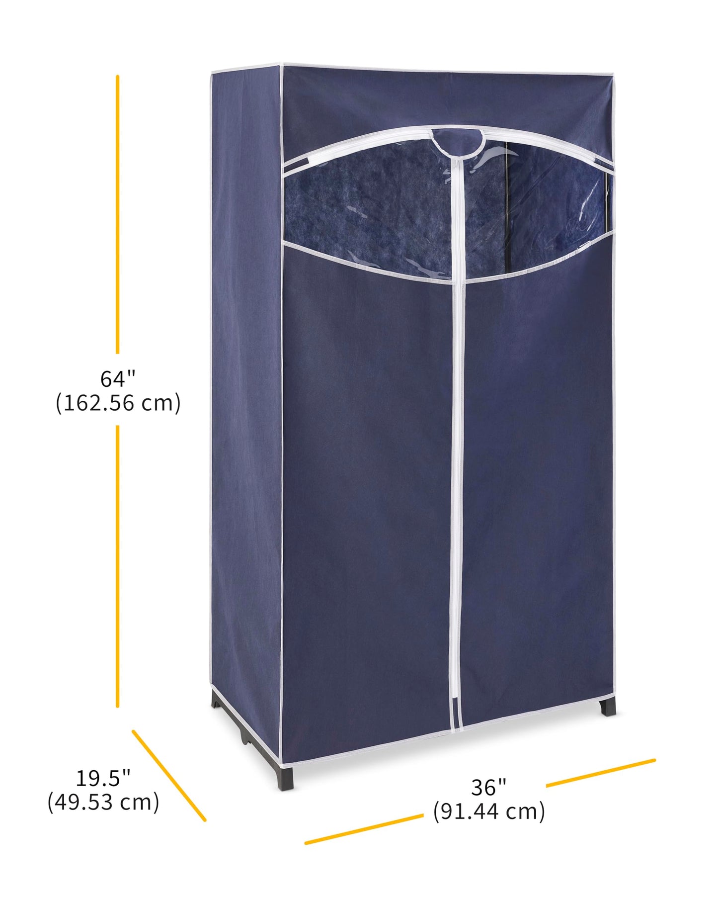 Whitmor 36-inch Clothes Closet - Double Door Portable Closet - Store Seasonal Clothing - Blue Fabric Cover
